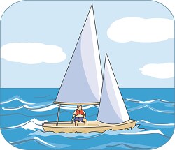 small dinghy sail boat clipart