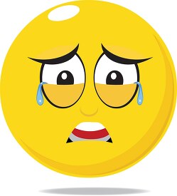 smiley face character crying expression clipart