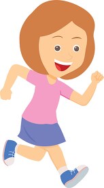 smiling girl runningfor health and exercise vector clipart image