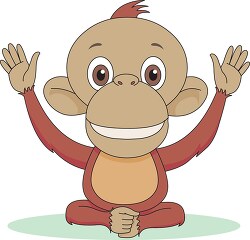 smiling orangutan baby clipart