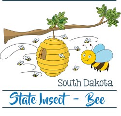 South Dakota state insect the honey bee clipart image