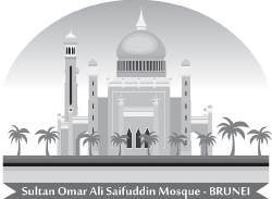 sultan omar ali saifuddin mosque brunei gray clipart