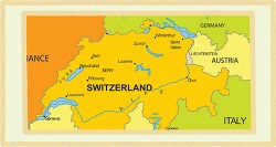 switzerland country map color border clipart