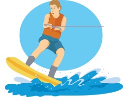 teenager enjoying water ski clipart