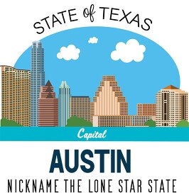 texas state capital austin nickname lone star state vector clipa