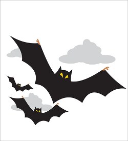 three bats flying clipart