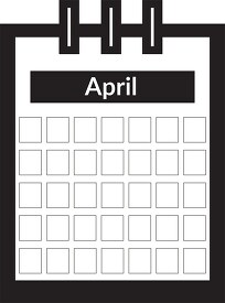 three ring desk calendar april clipart