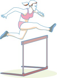 Track and Field Hurdling Clipart
