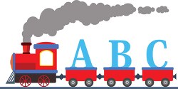 train loaded with a b c learning clipart