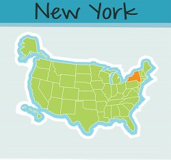 us map state new york square clipart image