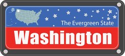 washigton state license plate with nickname clipart