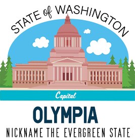 washington state capital olympia nickname evergreen state vector