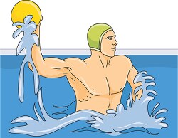 water polo player with power shot clipart