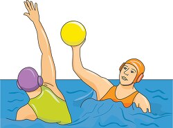 water polo players in pool clipart