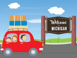 welcome roadsign to the state of michigan clipart