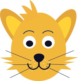 yellow cat cartoon style clipart