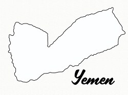 yemen country map black white clipart