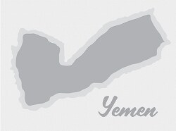 yemen country map gray clipart