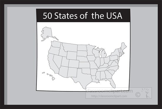 50 states bw gray