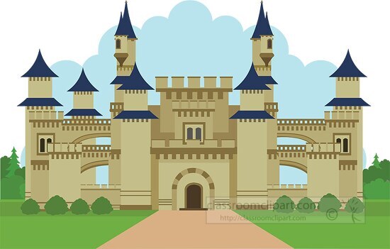 a beautiful castle architecture clipart