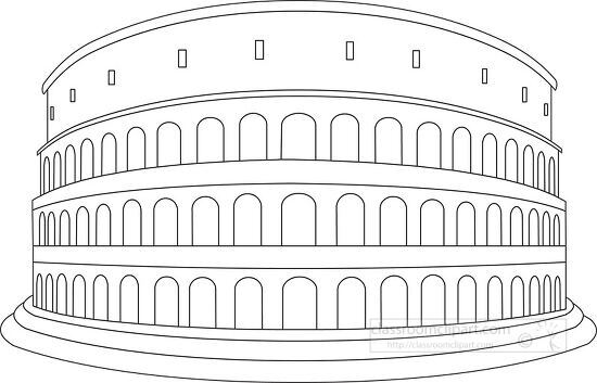 ancient rome coliseum outline clipart