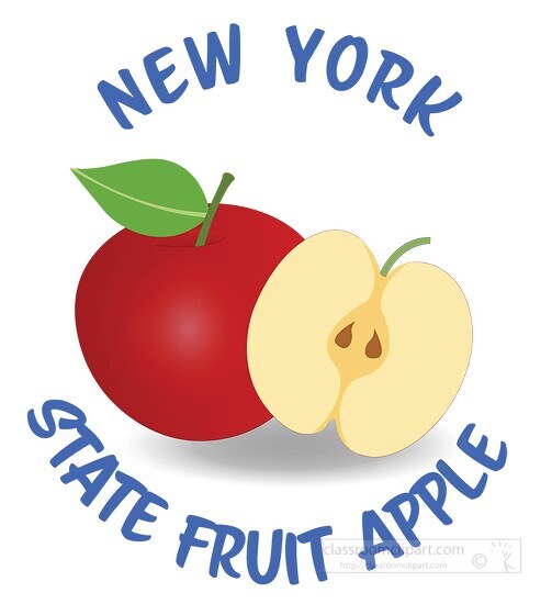 apple state fruit new york clipart