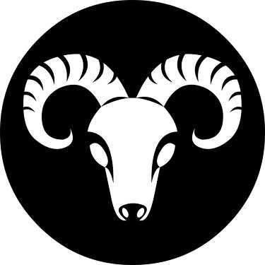 astrology sign aries black white clipart 6227