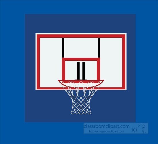 baseket ball hoop with blue background clipart