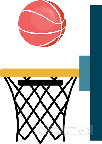 basketball hoop side veiw flat design net ball clipart