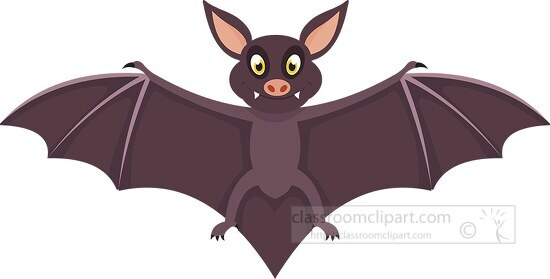 bat with wings open clipart