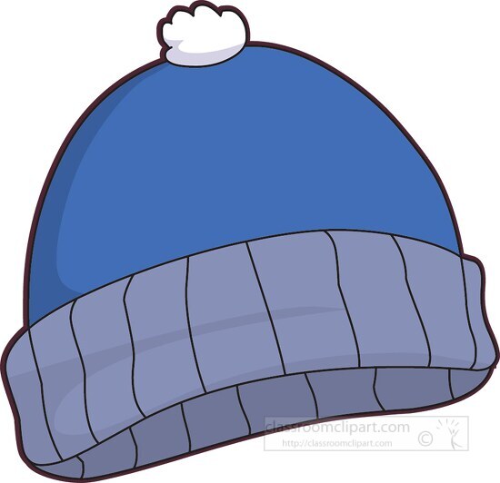 blue winter knit hat clipart