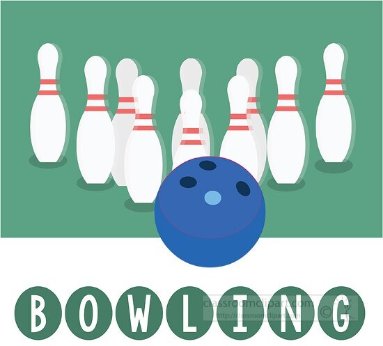 bowling ball with pins word bowling clipart