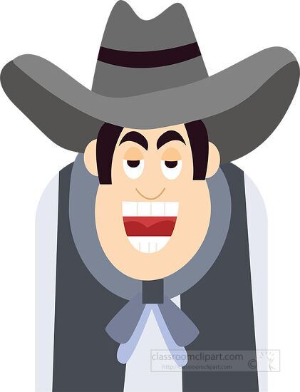 cartoon cowboy character wearing hat clipart
