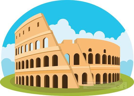 colosseum in italy clipart image