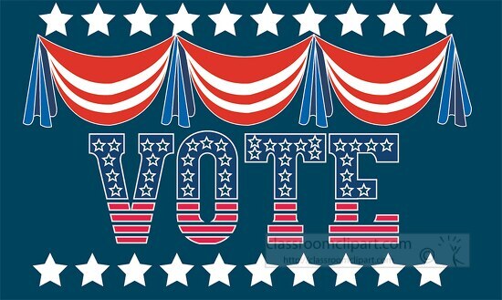 decorative banner with large vote sign clipart