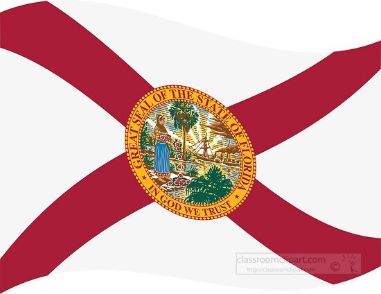 florida state flat design waving flag