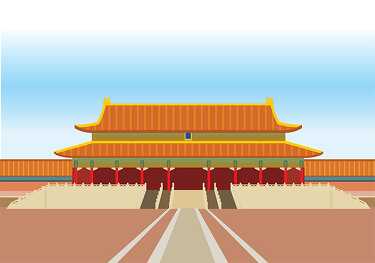 forbidden city ancient china clipart