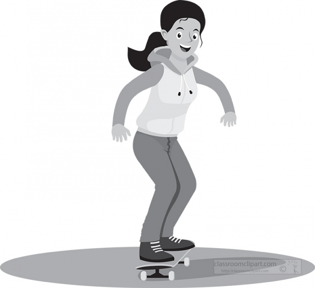 girl skateboarding exstreme sports gray color