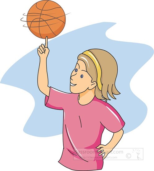 girl spinning basketball