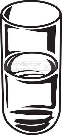 glass of water black outline
