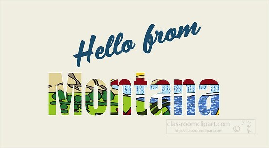 greeting from Montana vector lettering