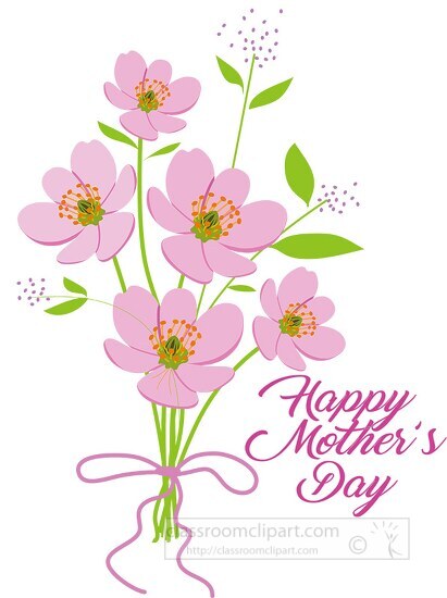 hand bouquet flowers happy mothers day clipart
