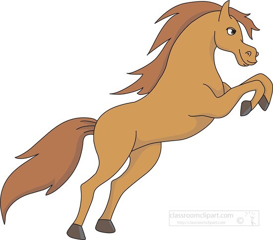 horse on two legs jumping clipart