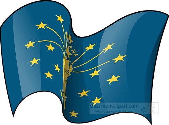 indiana state flag waving clipart