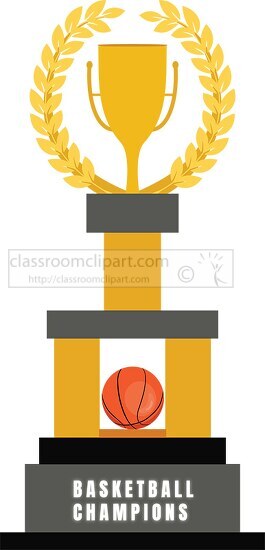 large baseketball championship trophy clipart