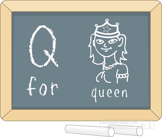 letter alphabet chalkboard q queen clipart