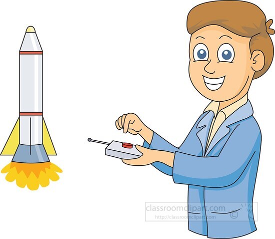 man holding a remote controller for his rocket