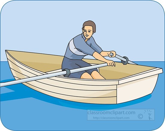 man in a row boat clipart