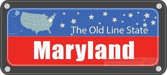 maryland state license plate with nickname clipart