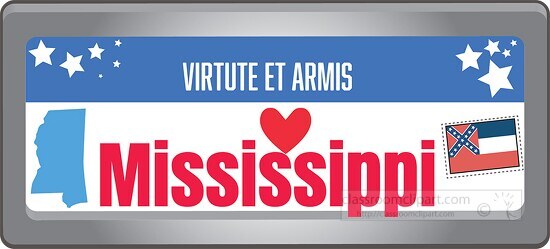 mississippi state license plate with motto clipart